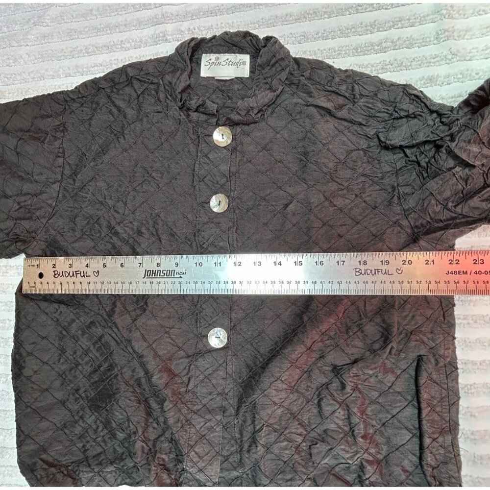 Spin Studio Womens Size Medium Button-Front Ruffl… - image 5